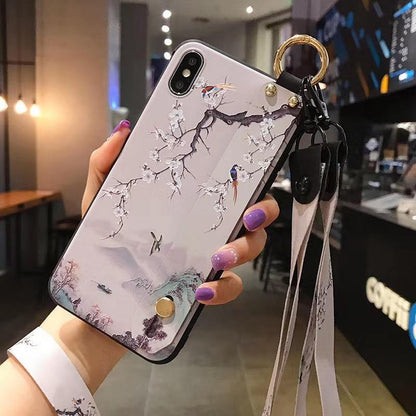 Gorgeous Case For iphone 11 12 13 pro max 12mini SE 2020 7 8 plus X Xs max XR Soft TPU Strap Phone Holder Case coque cover funda - MY STORE LIVING