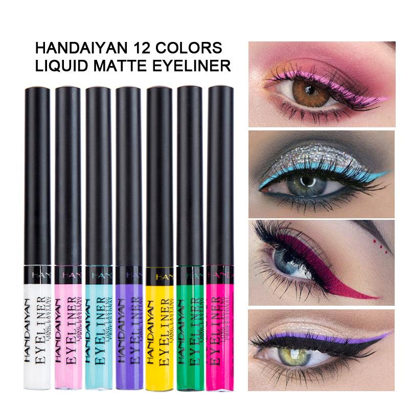 Makeup Color Eyeliner Matte Quick-Drying Liquid Eyeliner No Smudging MSDS Certified 12Pcs - MyStoreLiving