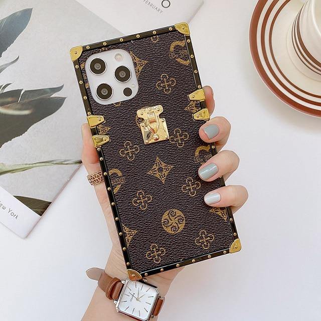 Luxury Brand Square Flower Leather Phone Case - MY STORE LIVING