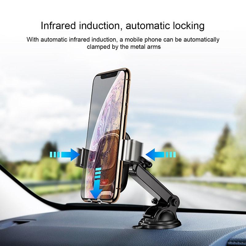 Intelligent Infrared Fast Wirless Charging Car Phone Holder Baseus Qi Car Wireless Charger - MyStoreLiving