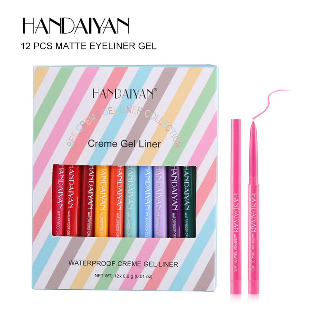 HANDAIYAN 12 Colored Matte Eyeliner Pens Gel Eyeliner Pens Dry Quickly - MyStoreLiving