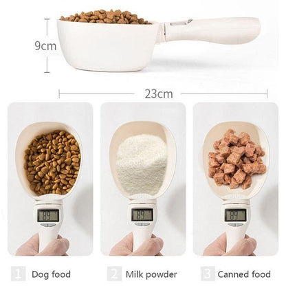 Pet Measuring Spoon Cup Of Pet Dog Food Water Scoop Scale Spoon LED Display Bowl For Cat Pets Feeder Dog Feeding Bowls - MY STORE LIVING