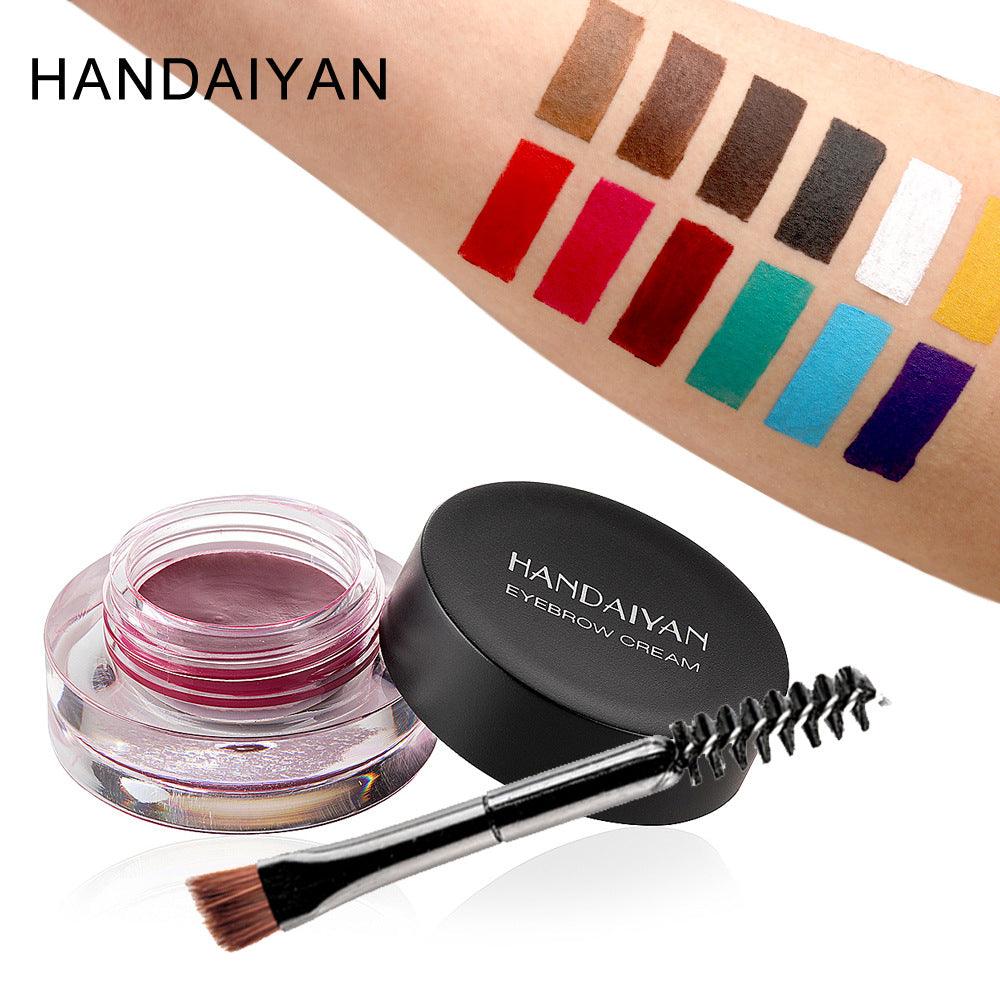 HANDAIYAN 12 Colors Waterproof Eyebrow Dyeing Cream Multifunctional Eyeliner Does Not Fade - MyStoreLiving