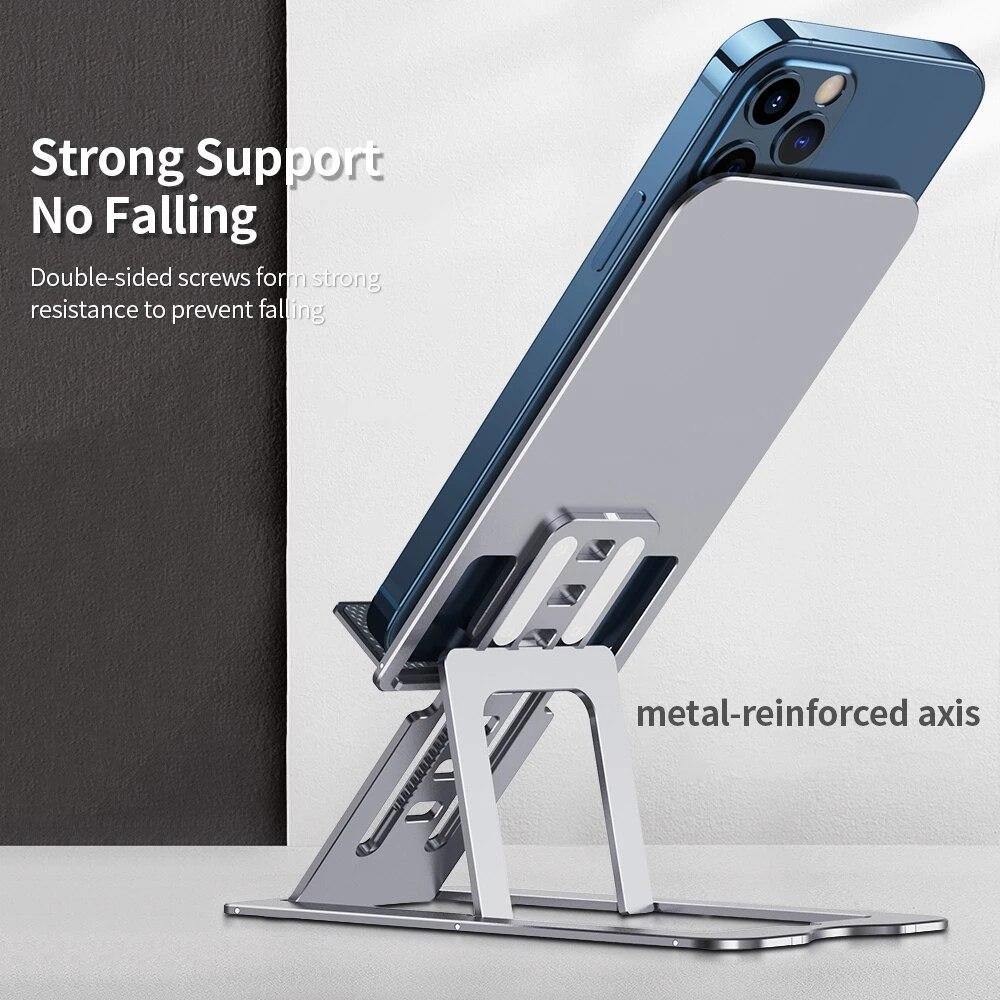 7-level Height Adjustable Phone Stand Folding Ultra-thin Aluminum Alloy Portable Phone Holder - MY STORE LIVING