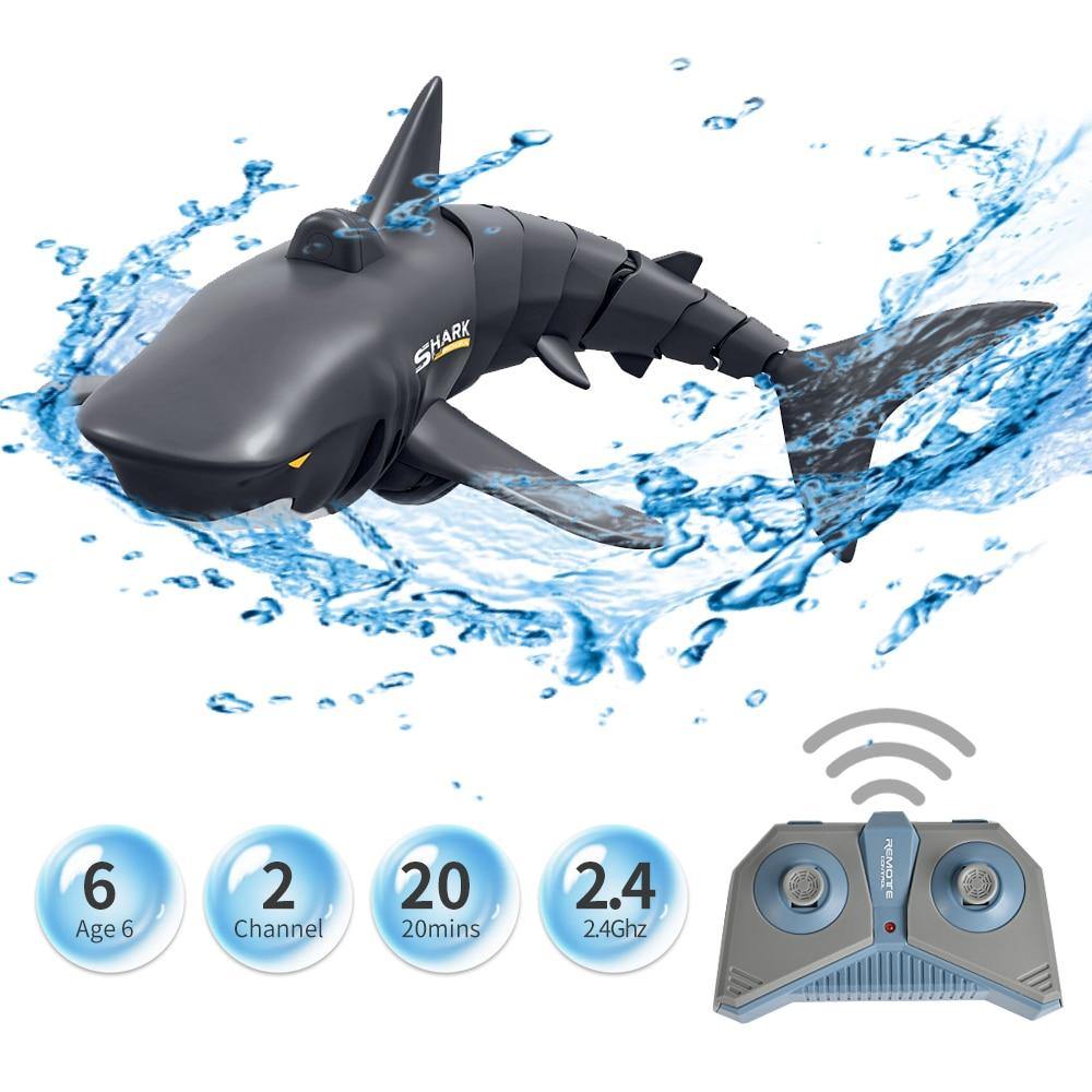 Mini RC Shark Remote Control Toy Swim Toy Underwater RC Boat Electric Racing Boat Spoof Toy Pool - MY STORE LIVING