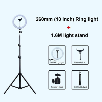 Selfie Ring Light Photography Light Led Rim Of Lamp With Mobile Holder Large Tripod Stand - MY STORE LIVING