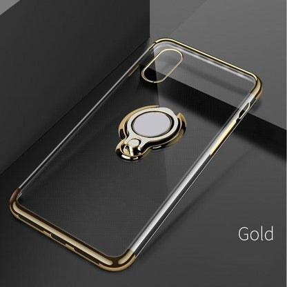 Ultra Thin Transparent Phone Case Magnetic Cases Finger Ring Holder Cover Coque - MyStoreLiving