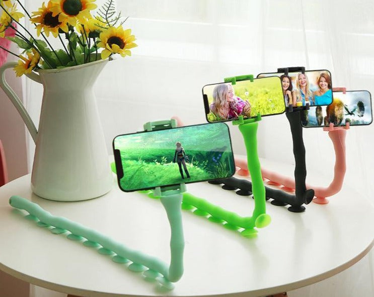 Suction Cup Lazy Phone Holder Caterpillar Cell Phone Holder Desktop Flexible Worm Car Mount Home Cute Phone Wall Bracket Bicycle - MY STORE LIVING