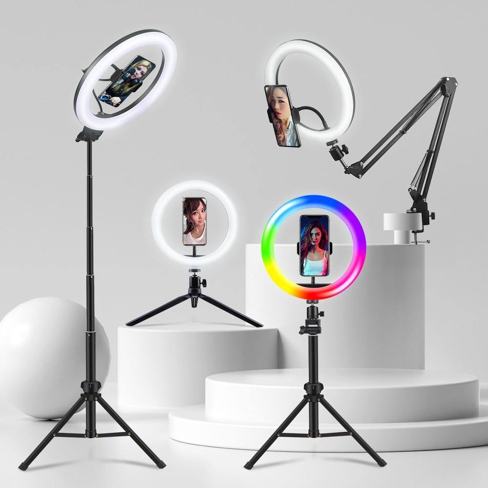 Selfie Ring Light Photography Light Led Rim Of Lamp With Mobile Holder Large Tripod Stand - MY STORE LIVING