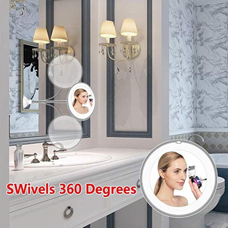 360 Rotates Magnifying LED Lighted Makeup Mirror - MyStoreLiving