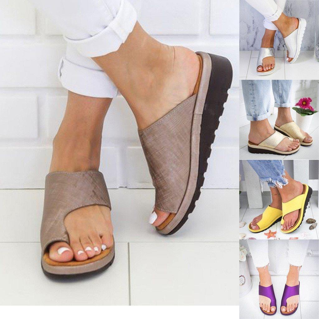 Women Platform Sandals Comfortable Summer Beach Travel Slippers Shoes for Big Toe Bone Correction - MY STORE LIVING