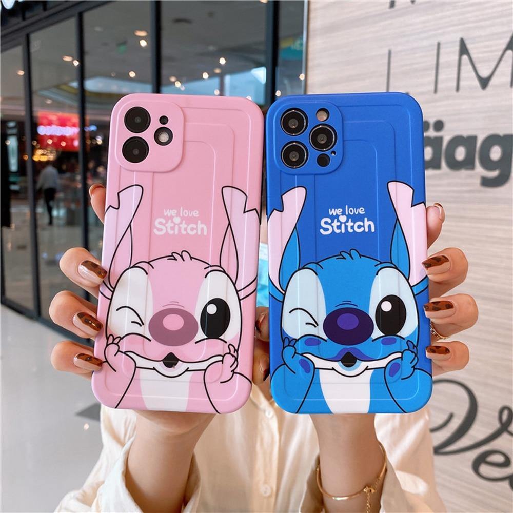 Disney iphone 12 Pro Max Case Silicone Cute Lilo Stitch Cases for iPhone 11 Pro Max 7 8 Plus X XS XR Anime Protector Fidget Toys - MY STORE LIVING