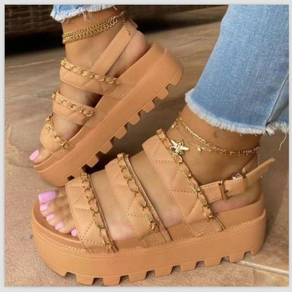 Soft Leather Summer Shoes Wedge Sandals Platform Sandals - MY STORE LIVING