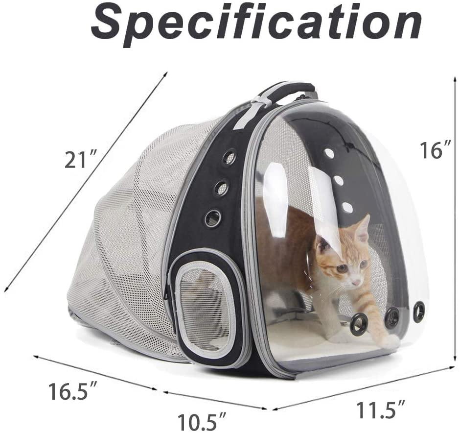 Expandable Cat Carrier Backpack, Space Capsule Transparent Bubble Pet Carrier for Small Dog, Pet Hiking Traveling Backpack - MY STORE LIVING