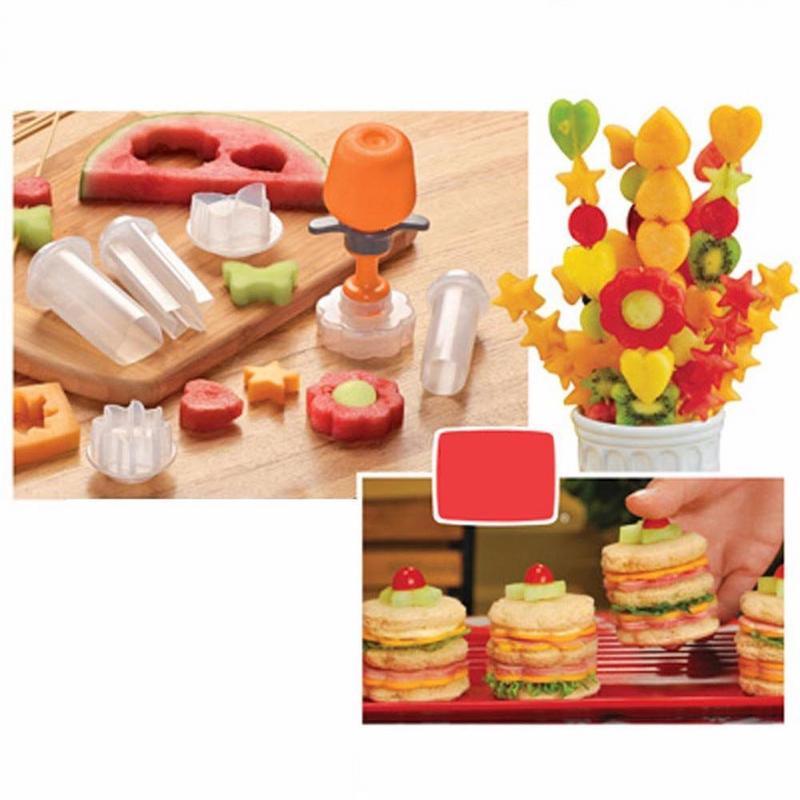 Creative Kitchen Pop Tools Plastic Vegetable Fruit Shape Cutter Slicer Veggie Food Chef Snack Maker Cake - MyStoreLiving