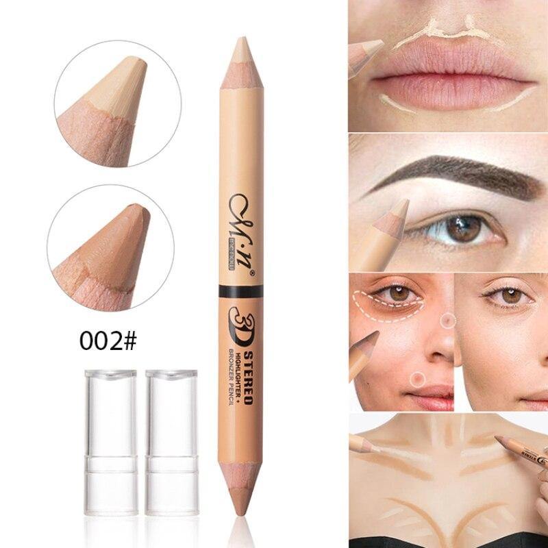 Concealer Pen Houten Handvat Zachte Gezichtscrème Waterdicht Contour Beige Fleuren Pen Kleur Natuurlijke Double Head TSLM2 - MY STORE LIVING