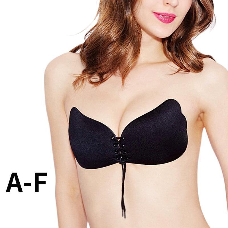 Women Self Adhesive Bra Strapless Bandage Blackless Seamless Push Up Bra Silicone Sticky Women's Underwear Sexy Invisible Bra - MY STORE LIVING