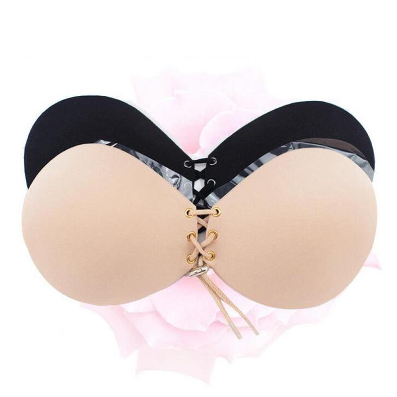 Women Self Adhesive Bra Strapless Bandage Blackless Seamless Push Up Bra Silicone Sticky Women's Underwear Sexy Invisible Bra - MY STORE LIVING