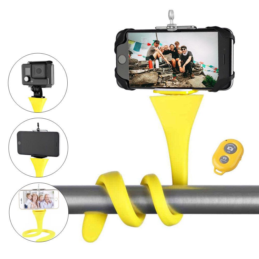 Multifunctional Selfie Stick-Silicone Wireless Remote Control -360 Degrees Flexible Phone Holder - MyStoreLiving