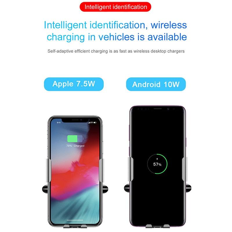 Intelligent Infrared Fast Wirless Charging Car Phone Holder Baseus Qi Car Wireless Charger - MyStoreLiving