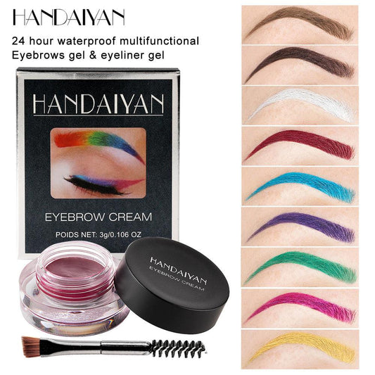 HANDAIYAN 12 Colors Waterproof Eyebrow Dyeing Cream Multifunctional Eyeliner Does Not Fade - MyStoreLiving