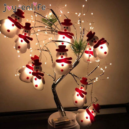 Light Ropes Strings 1.6m/3m Snowman Christmas Tree Led Garland String Light Christmas - MY STORE LIVING