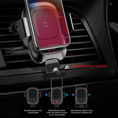 Intelligent Infrared Fast Wirless Charging Car Phone Holder Baseus Qi Car Wireless Charger - MyStoreLiving