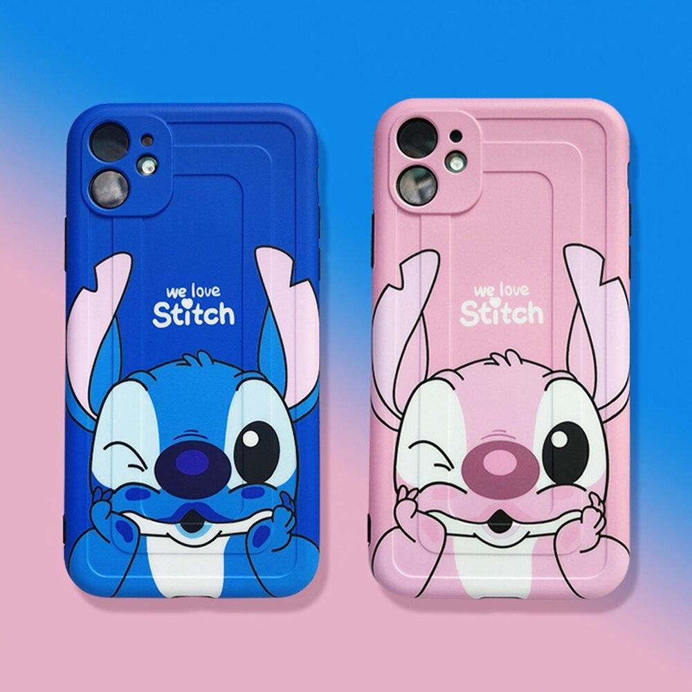 Disney iphone 12 Pro Max Case Silicone Cute Lilo Stitch Cases for iPhone 11 Pro Max 7 8 Plus X XS XR Anime Protector Fidget Toys - MY STORE LIVING