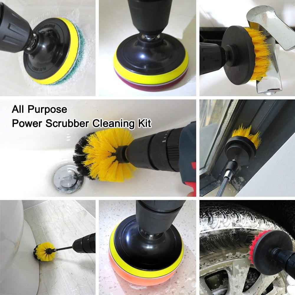 3/4/6 Pcs Drill Brush Cleaner Kit Power Scrubber for Cleaning Bathroom Bathtub Cleaning Brushes Scrub Drill Car Cleaning Tools - MY STORE LIVING