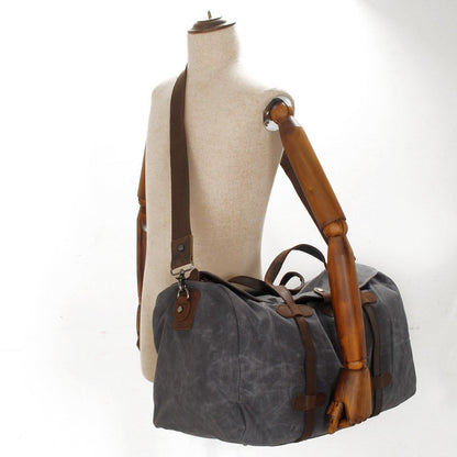 Waterproof Waxed Vintage Canvas Duffel Handbag Weekend Bag - MY STORE LIVING