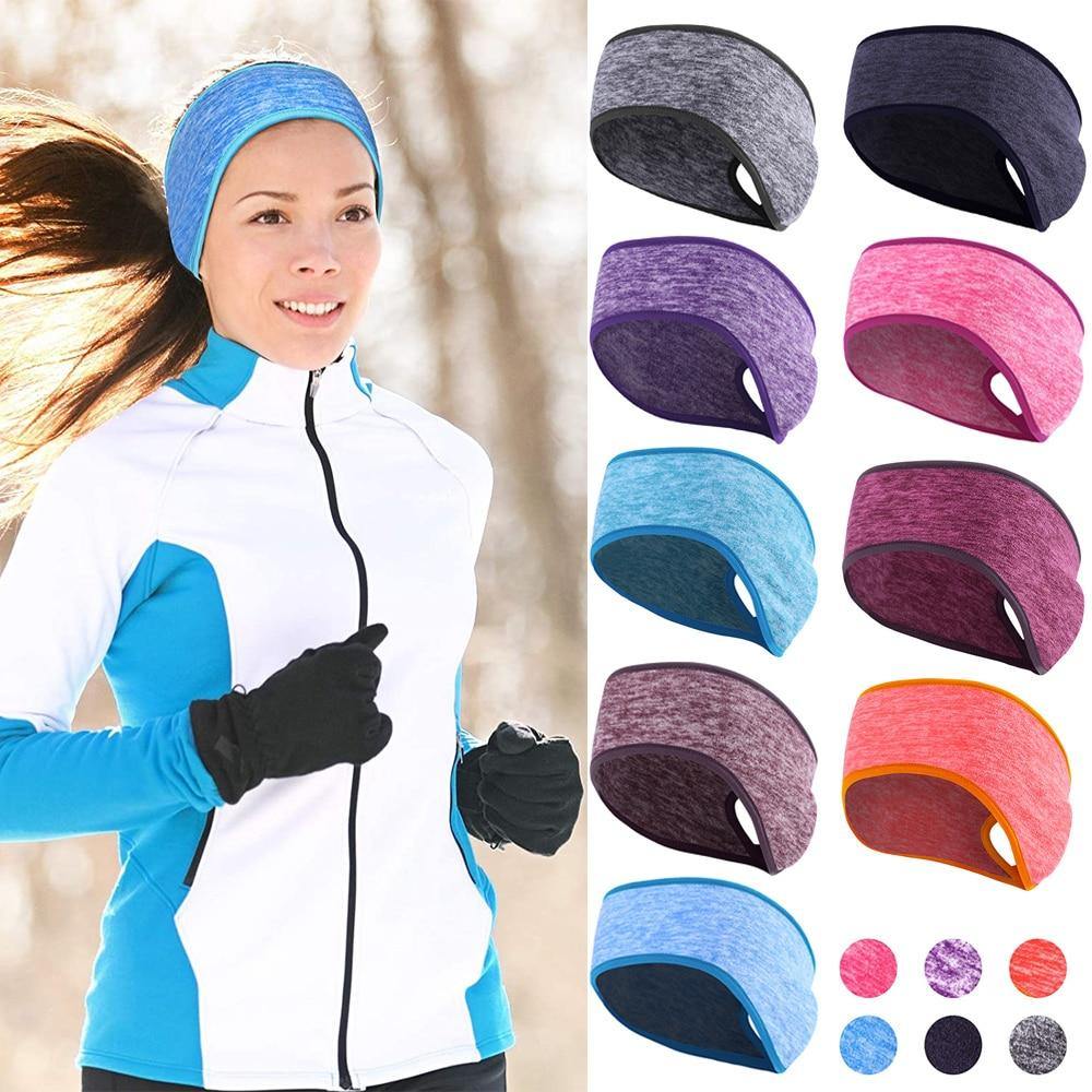 Ponytail Headband Winter Fleece Ear Cover Hair Bandage Ear Warmer Running Sport Headband for Women Girls Outdoor Sweatband - MY STORE LIVING