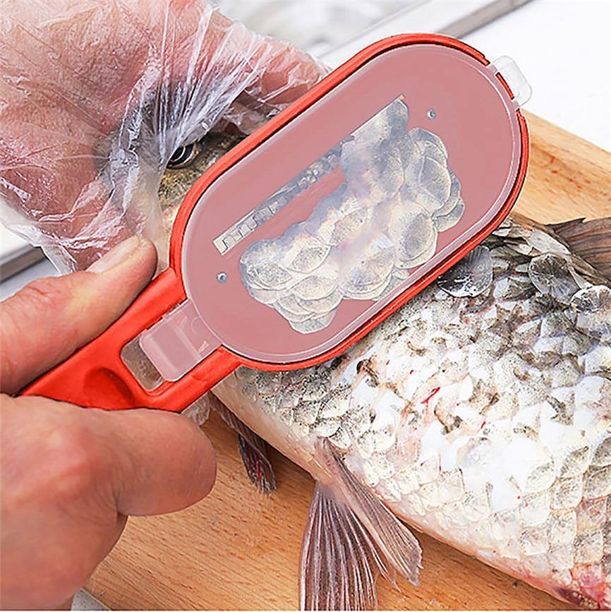 Fish Scale Remover Scraper Cleaner Kitchen Tool Peeler 1 Pcs Scraping Fish Cleaning Tool Lid Kitchen Accessories - MY STORE LIVING