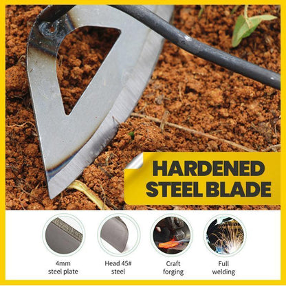 Multi-Directional All-Steel Hardened Hollow Hoe - Effortless Gardening Weeding Rake - MY STORE LIVING