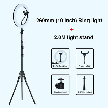 Selfie Ring Light Photography Light Led Rim Of Lamp With Mobile Holder Large Tripod Stand - MY STORE LIVING