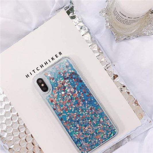 Glitter Phone Case For iphone X XR XS 11 12 13 6S 6 7 8 5 5S SE 2020 Plus Mini Pro MAX Dynamic Liquid Love Heart Quicksand Cover - MY STORE LIVING