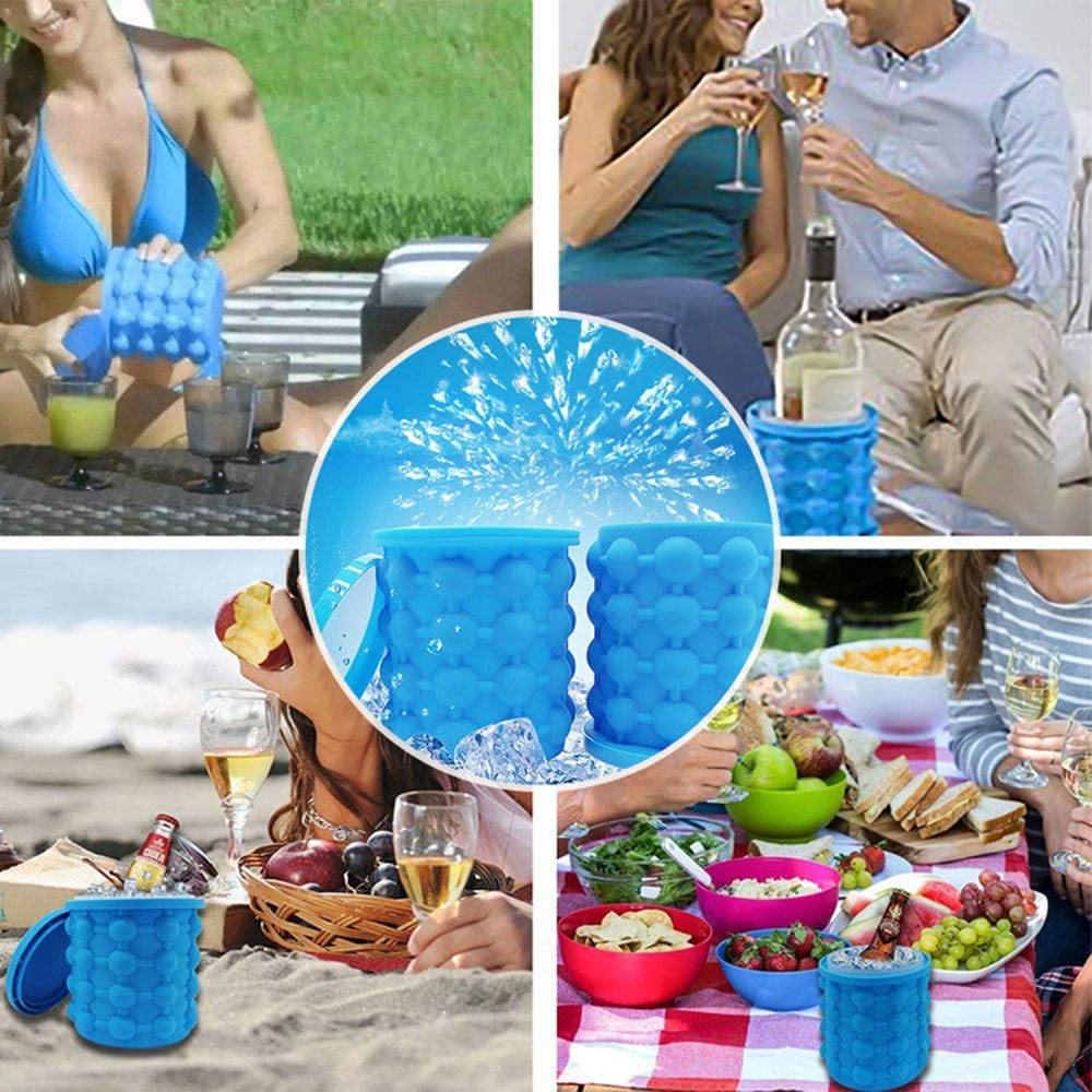 Silicone Ice Bucket Cooler Cube Maker Cabinet Space Saving Kitchen Tools - MY STORE LIVING