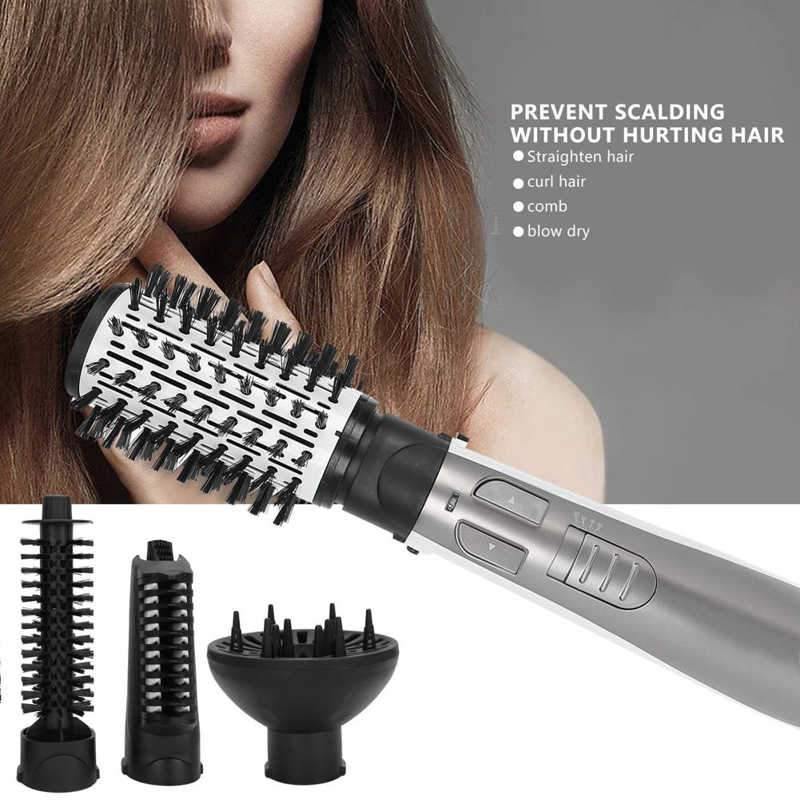 4 in 1 Hair Dryer Styler and Volumizer Hair Curler Straightener Blow Dryer Brush Rotating Blow Dryer Comb - MY STORE LIVING