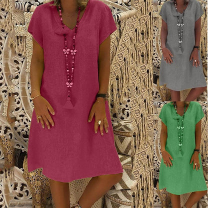 Spring Short Sleeve Dress - MyStoreLiving