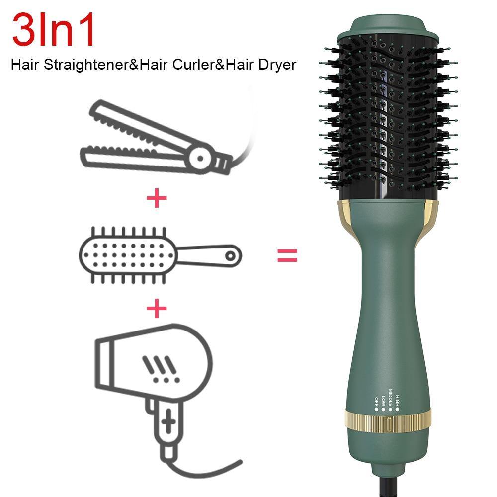 Professional One Step Hair Dryer Brush Multifunctional Hair Styling Tools Hair Straighter And Curler Blowout Dryer - MY STORE LIVING
