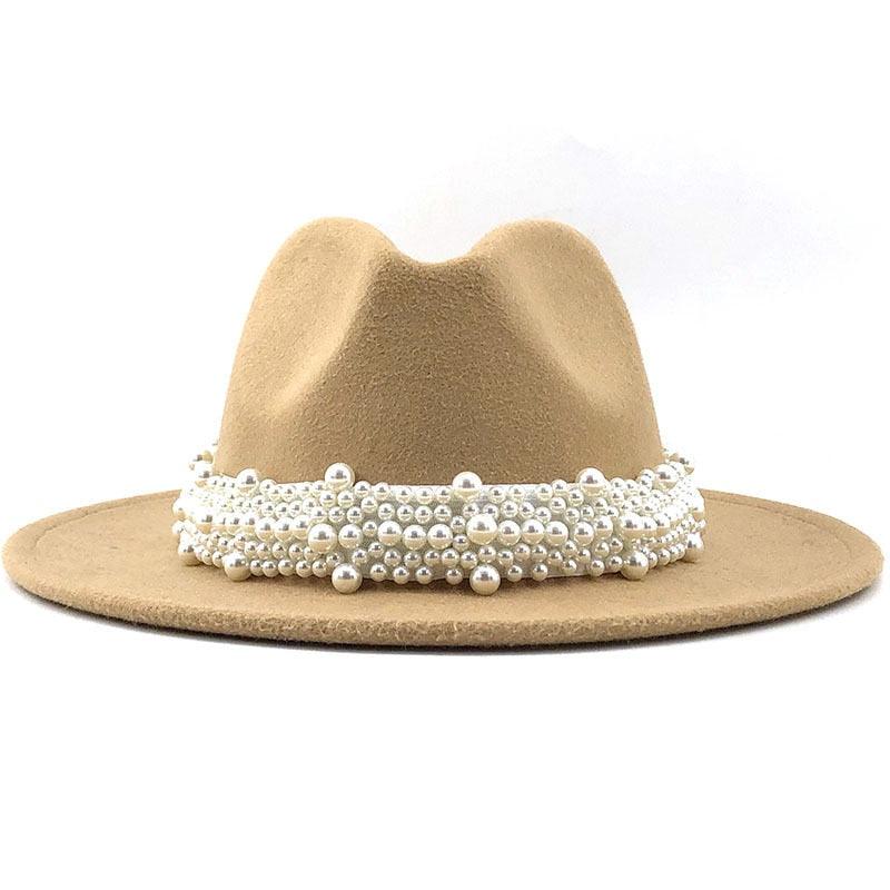 Casual Leather Pearl Ribbon Hat - MyStoreLiving