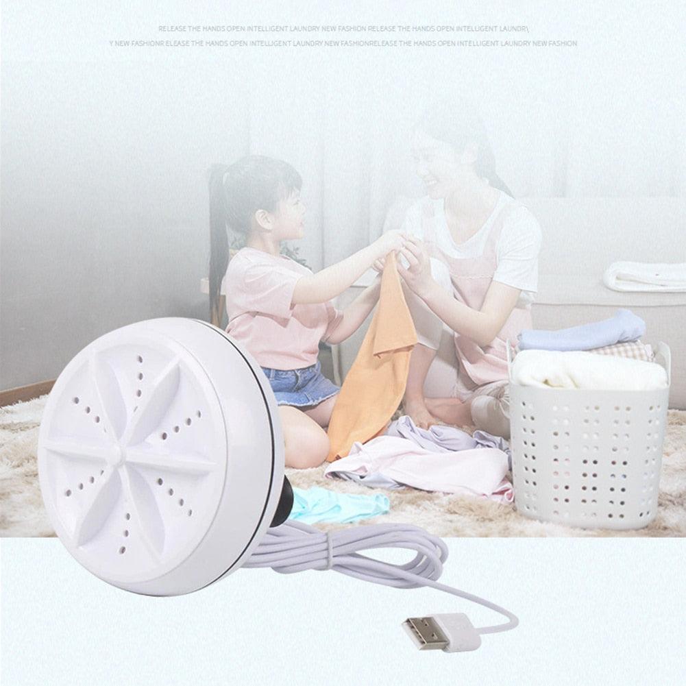 Ultrasonic Turbine Washing Machine Bucket Type Mini USB Mute Portable Laundry Clothes Washer Rotating Cleaner - MyStoreLiving