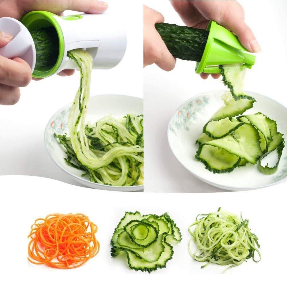 Portable Vegetable Slicer Handheld Spiralizer Peeler Spiral Slicer - MY STORE LIVING