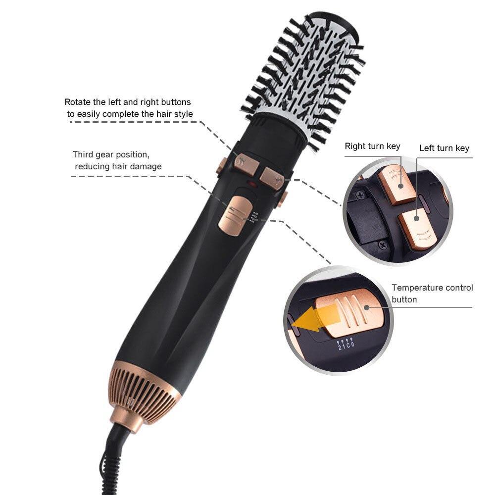 4 Head Replaceable Electric Hair Dryer Brush One Step Blower Hot Comb - MY STORE LIVING