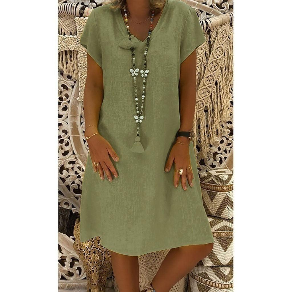 Spring Short Sleeve Dress - MyStoreLiving