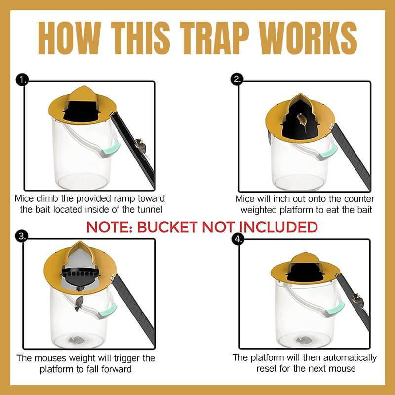 Flip N Slide Bucket Lid Mouse Trap - MY STORE LIVING