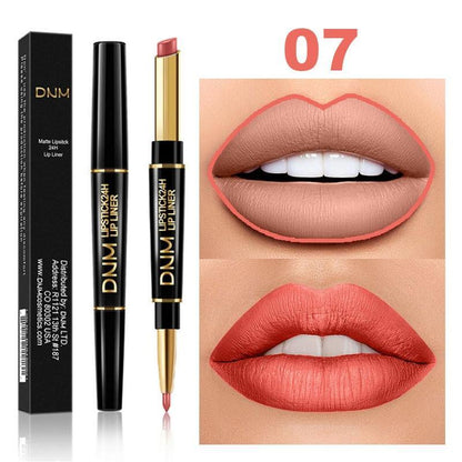 Matte Lipstick Wateproof Double Ended Long Lasting Lipstick Cosmetics Lips liner Pencil - MY STORE LIVING