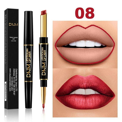 Matte Lipstick Wateproof Double Ended Long Lasting Lipstick Cosmetics Lips liner Pencil - MY STORE LIVING