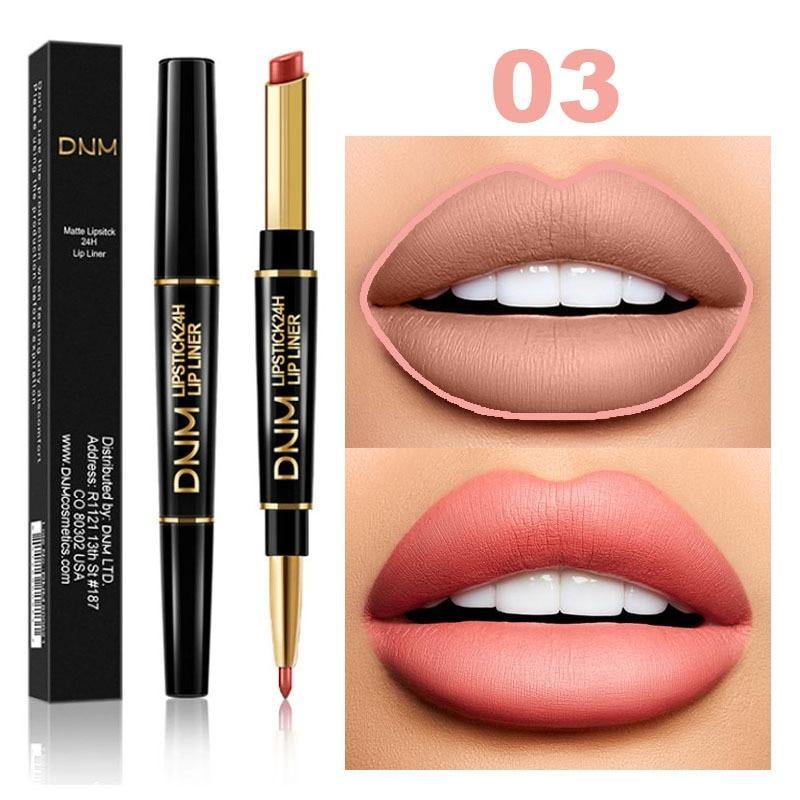 Matte Lipstick Wateproof Double Ended Long Lasting Lipstick Cosmetics Lips liner Pencil - MY STORE LIVING