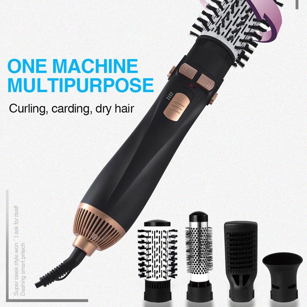 4 Head Replaceable Electric Hair Dryer Brush One Step Blower Hot Comb - MY STORE LIVING