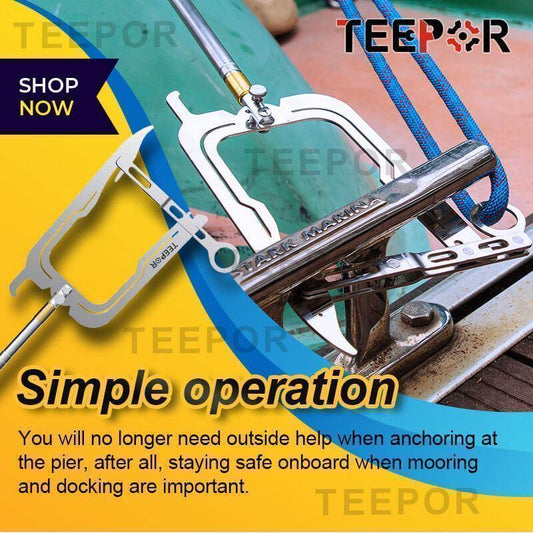 Teepor Multi-Purpose Dock Hook Easy Long-Distance Mooring Rope U Type Threader - MY STORE LIVING